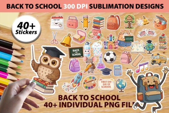 40 Back to School Cute Sticker Bundle: A Versatile Addition for Creative Projects
