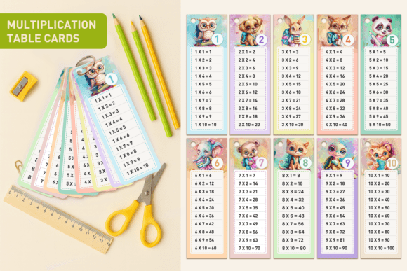 Back to School: Master Multiplication with Adorable Animals-Themed Flashcards
