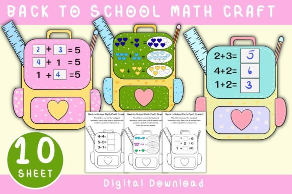 Back to School Math Craft Worksheet