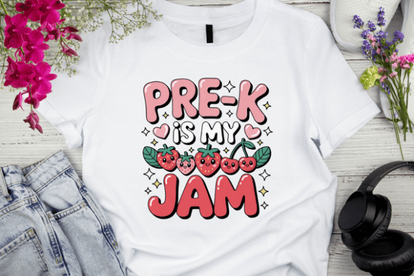 Back to School Pre-K is My Jam T-Shirt: A Fun and Versatile Design for Creative Projects