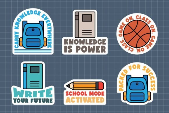 Back to School Sticker Set Elements: A Versatile Design Resource for Creative Projects