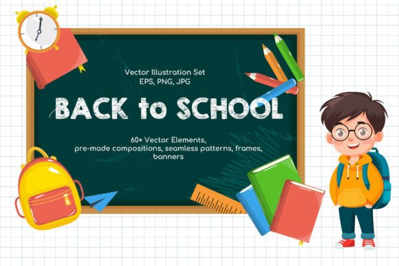 Back to School – Vector Illustrations: Enhance Your Creative Projects with School-Themed Design Assets