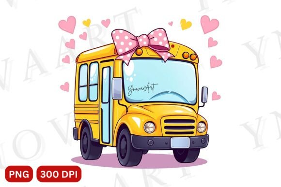 Cartoon School Bus PNG – Back to School