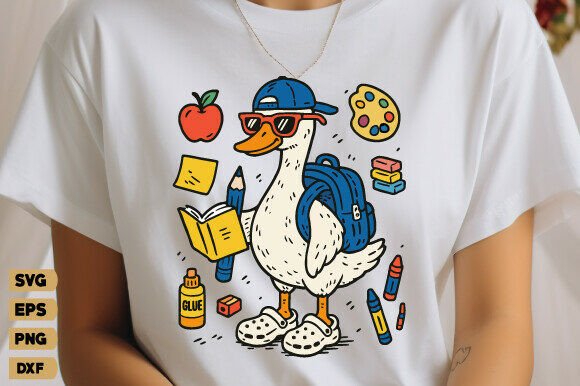 Cute Duck Back to School SVG, Goose PNG: A Versatile Design for All Your Educational Projects