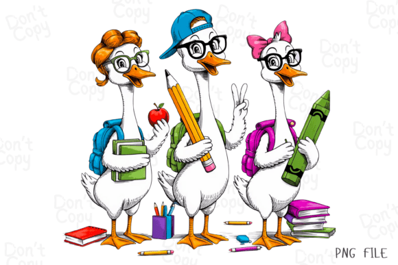 Goose Back to School PNG Sublimation