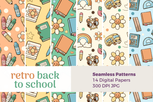 Retro Back to School Seamless Patterns: A Nostalgic Design Resource for Modern Creators