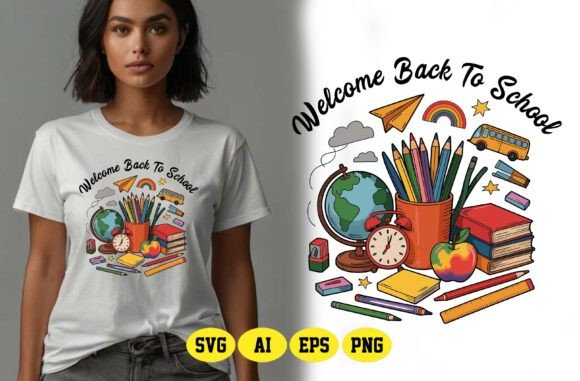 Welcome Back to School SVG, PNG T-shirt: The Ultimate Creative Companion for Educators and Crafters